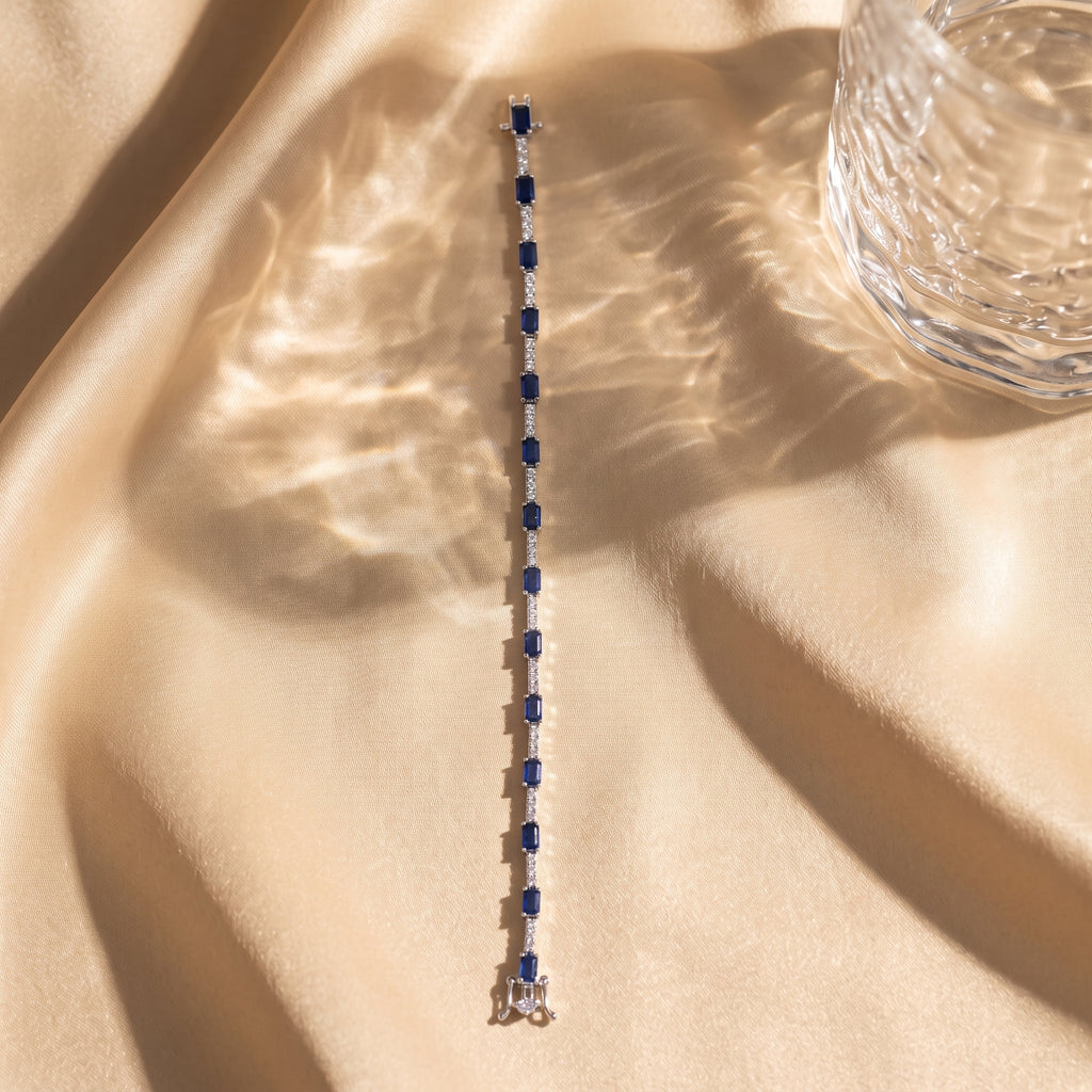 Celestial Sapphire Diamond Tennis Bracelet