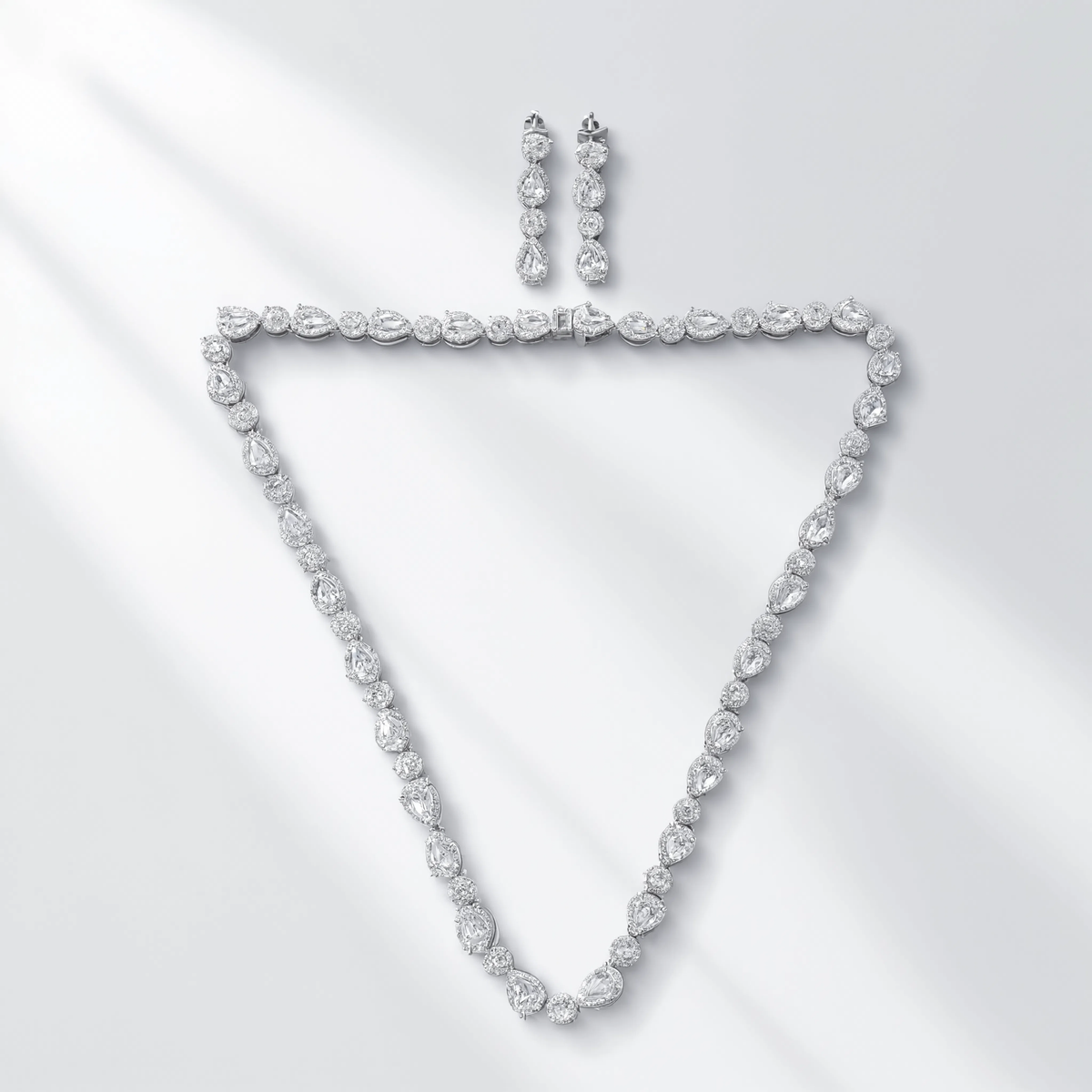 Evangeline Diamond Teardrop Elegance Necklace Set