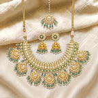 Panna Kundan Jhumka Heritage Necklace Set