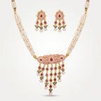 Gulabi Pearl Meenakari Cascade Necklace Set