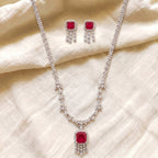 Rosalyn Ruby Diamond Floral Necklace Set