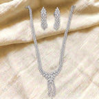 Valencia Diamond Floral Tassel Necklace Set
