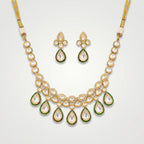 Meher Emerald Kundan Drop Necklace Set
