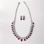 Scarlett Ruby Diamond Teardrop Necklace Set
