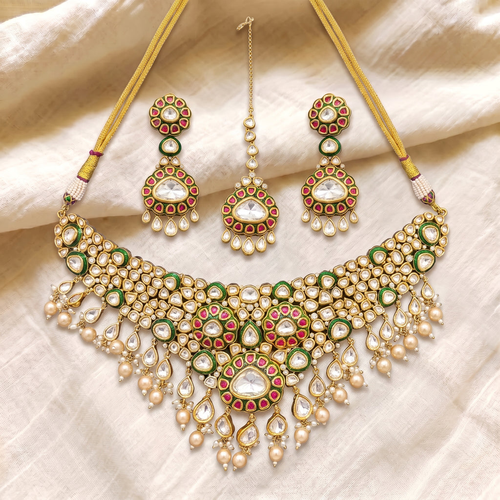 Rangrez Kundan Meenakari Bridal Necklace Set