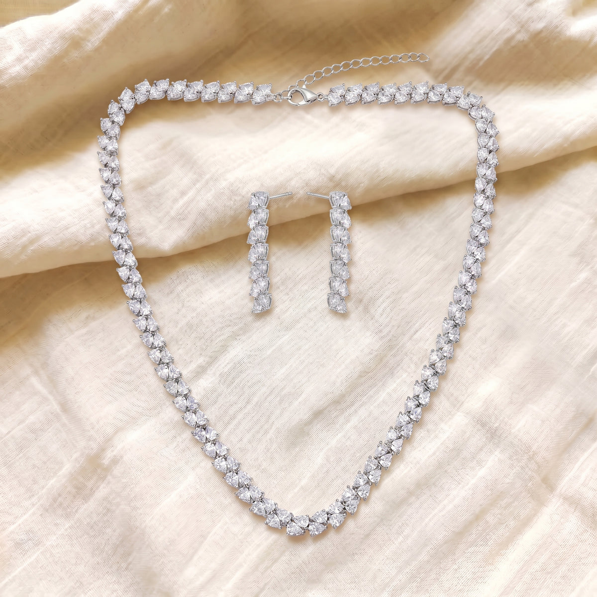 Alina Diamond Classic Tennis Necklace Set