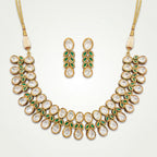 Vanya Emerald Kundan Teardrop Necklace Set