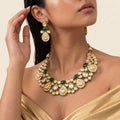 Emerald Kundan Maharani Necklace Set