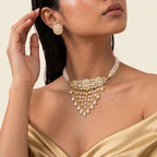 Noor Pearl Kundan Medallion Necklace Set
