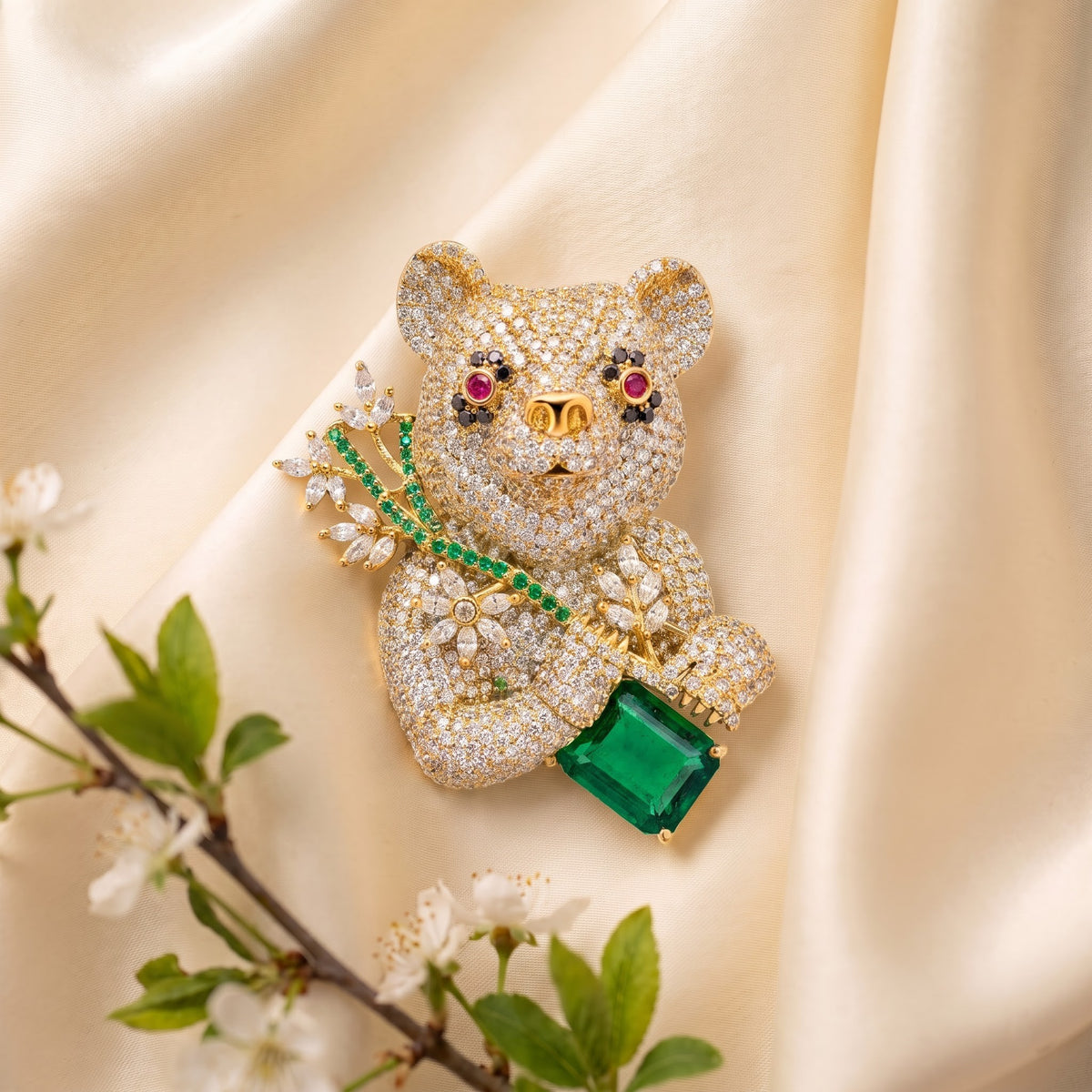 Emerald Koala Statement Brooch