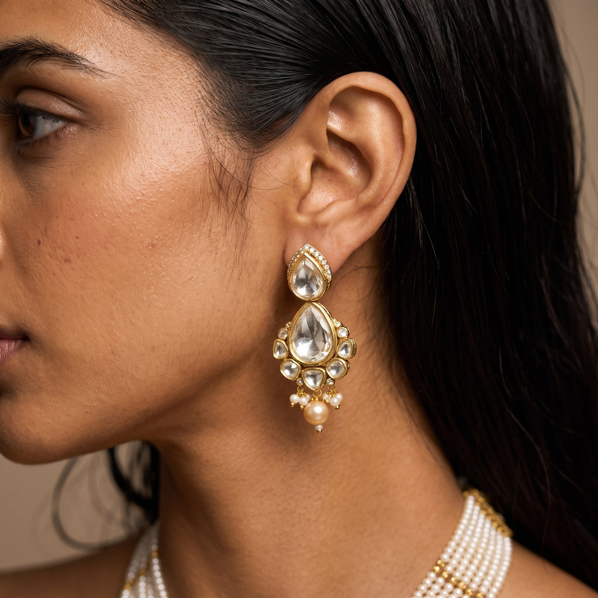 Noor Pearl Polki Statement Necklace Set