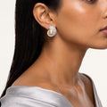 Aurora Diamond Pearl Swirl Stud Earrings