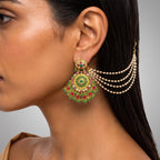 Royal Emerald Ruby Kundan Pearl Sahara Earrings