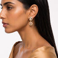 Royal Kundan Ruby Floral Drop Earrings