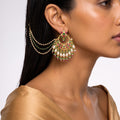 Royal Ruby Emerald Kundan Pearl Chandbali Sahara Earrings