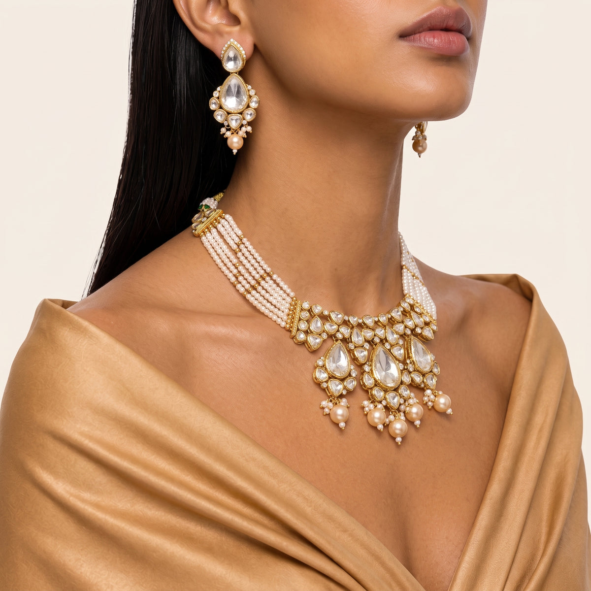 Noor Pearl Polki Statement Necklace Set