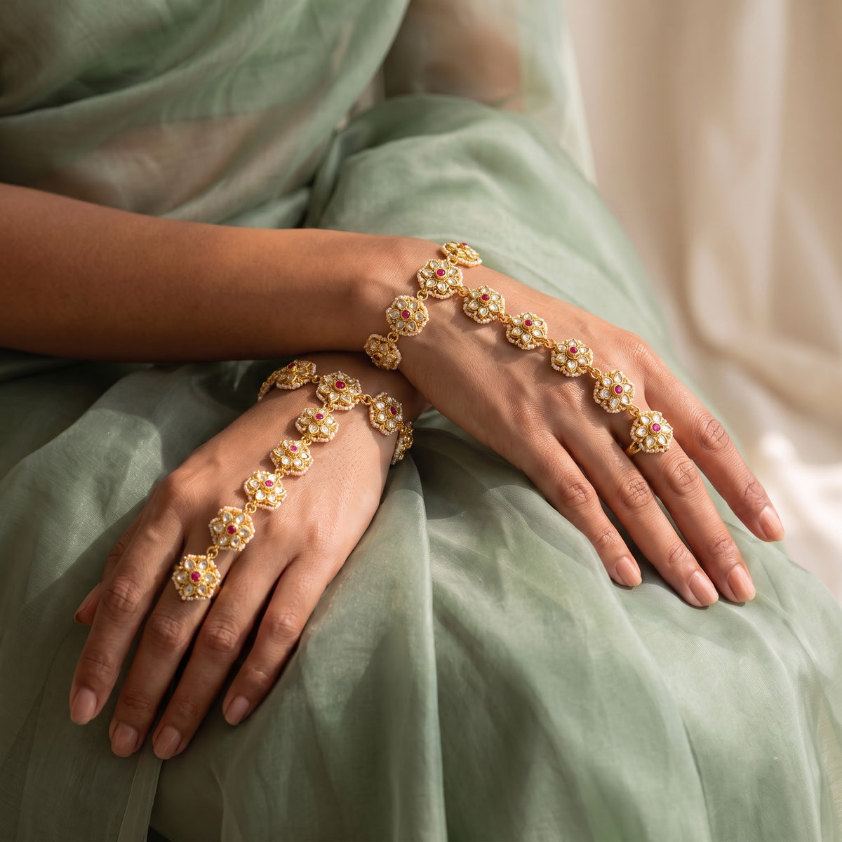 Ruhan Ruby Kundan Hathphool