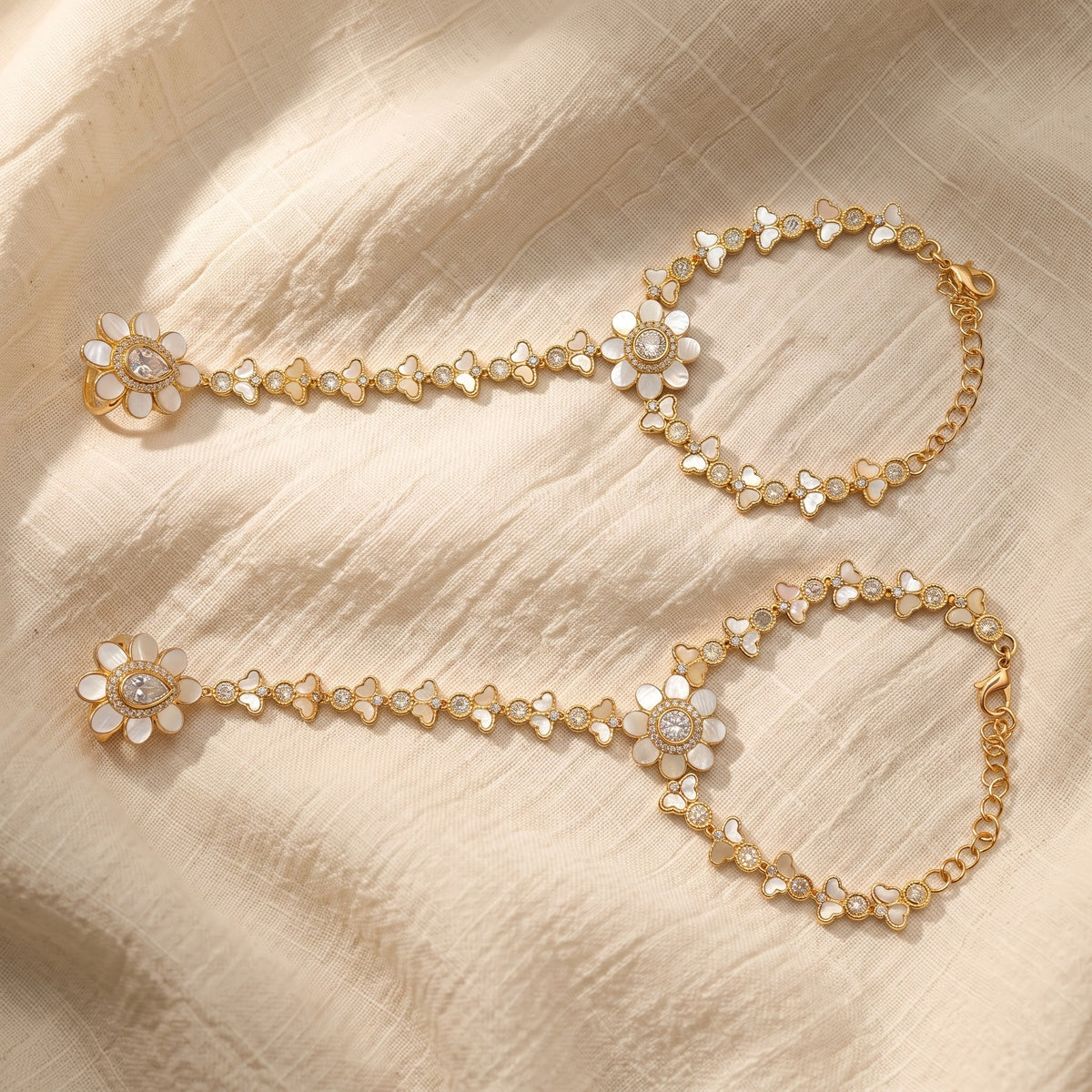 Ivory Blossom Kundan Hathphool