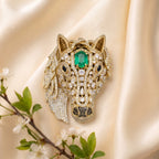 Royal Emerald Majestic Horse Statement Brooch
