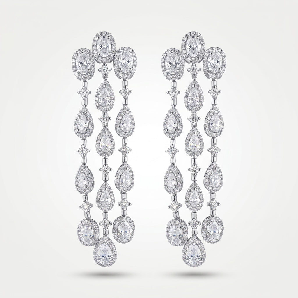 Aurelia Diamond Teardrop Cascade Earrings