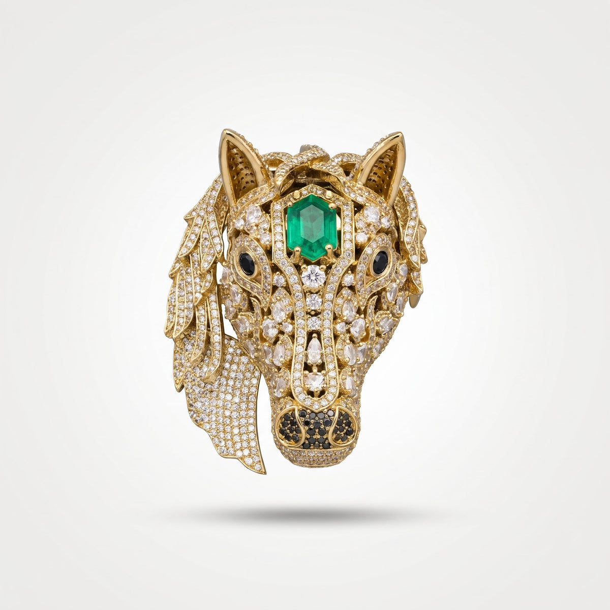 Royal Emerald Majestic Horse Statement Brooch