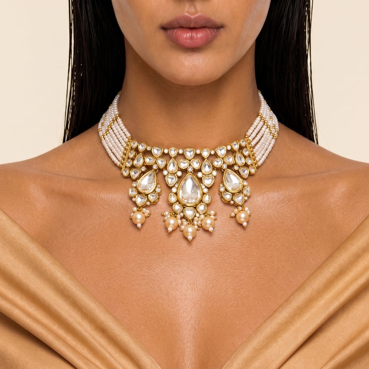 Noor Pearl Polki Statement Necklace Set