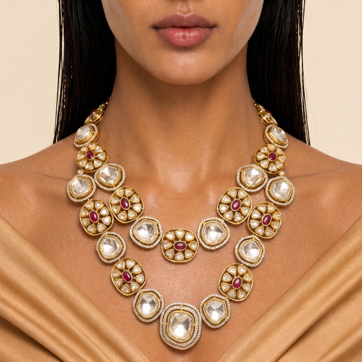 Padmika Ruby Kundan Heritage Necklace Set