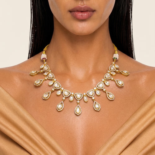 Aira Polki Teardrop Necklace Set