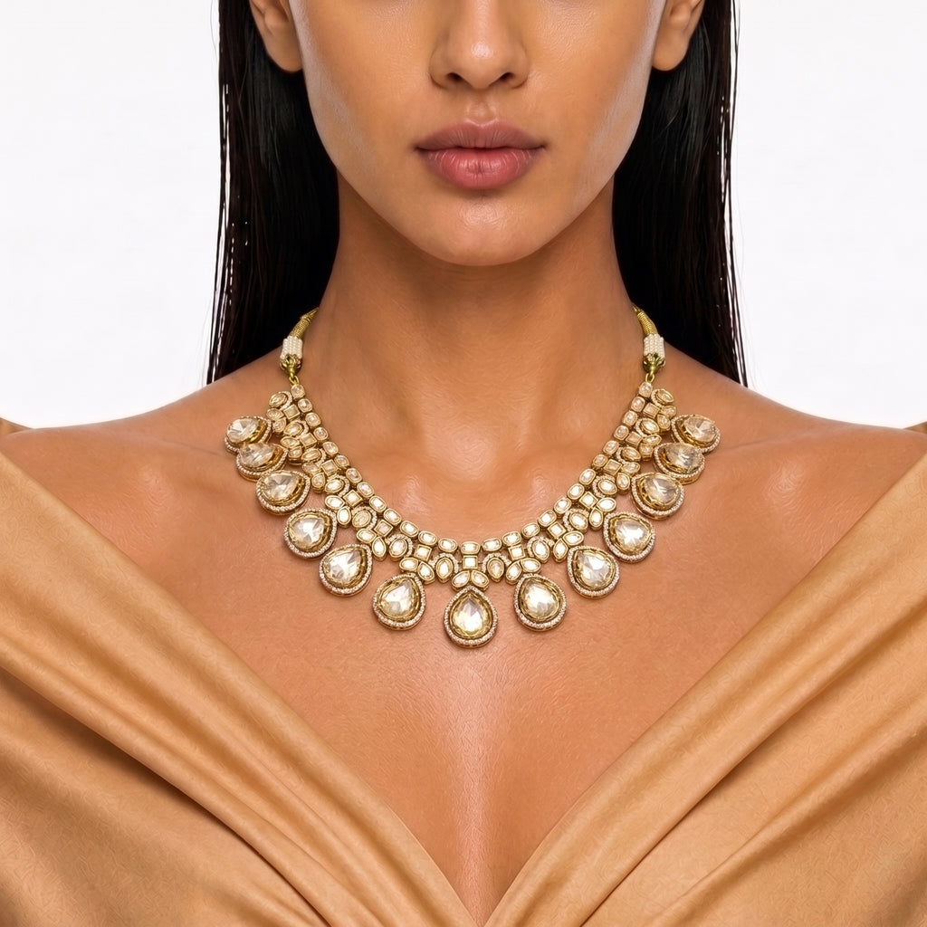 Riwaayat Kundan Polki Statement Necklace Set