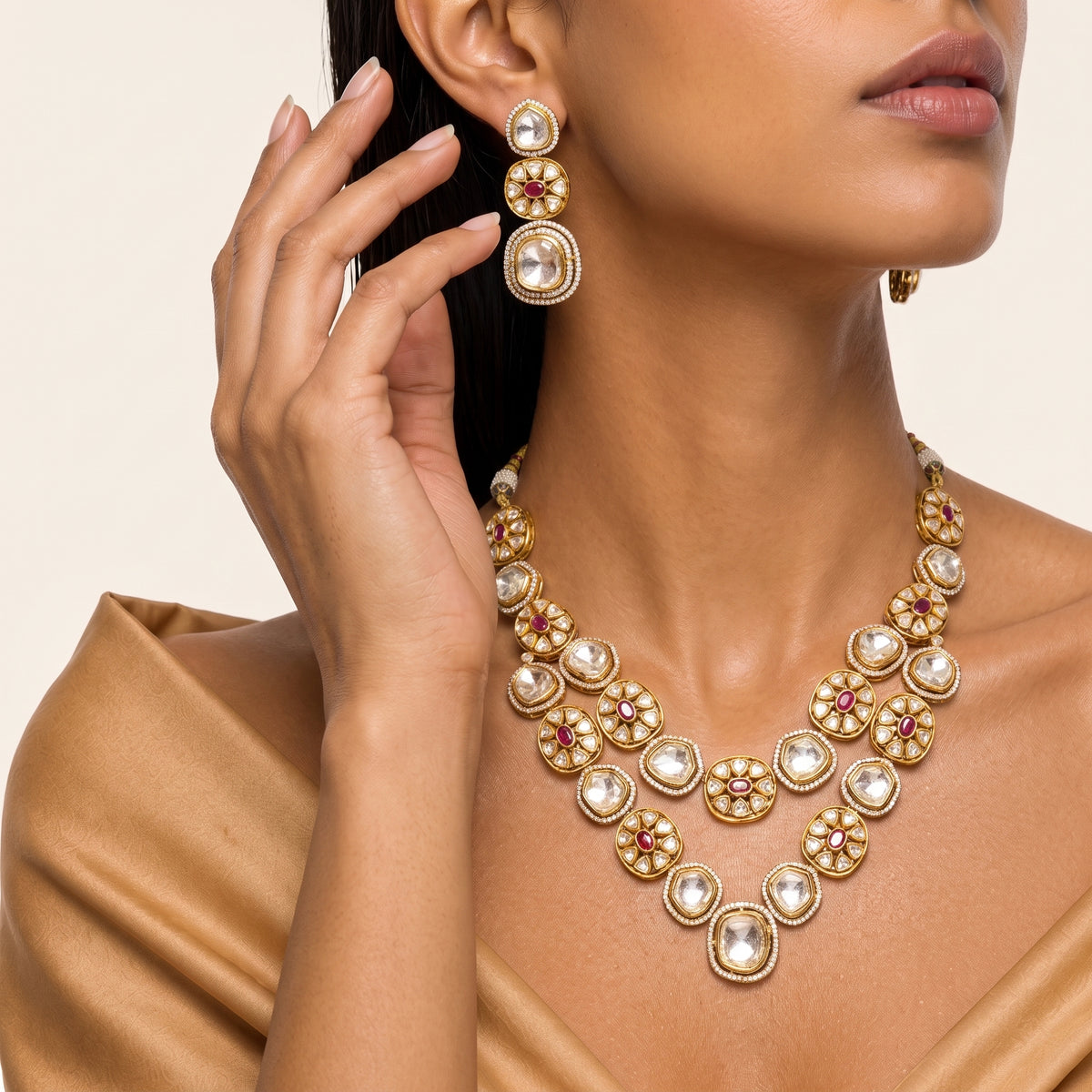 Padmika Ruby Kundan Heritage Necklace Set