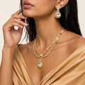 Aabha Kundan Teardrop Necklace Set