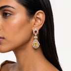 Royal Ruby Citrine Heritage Statement Earrings