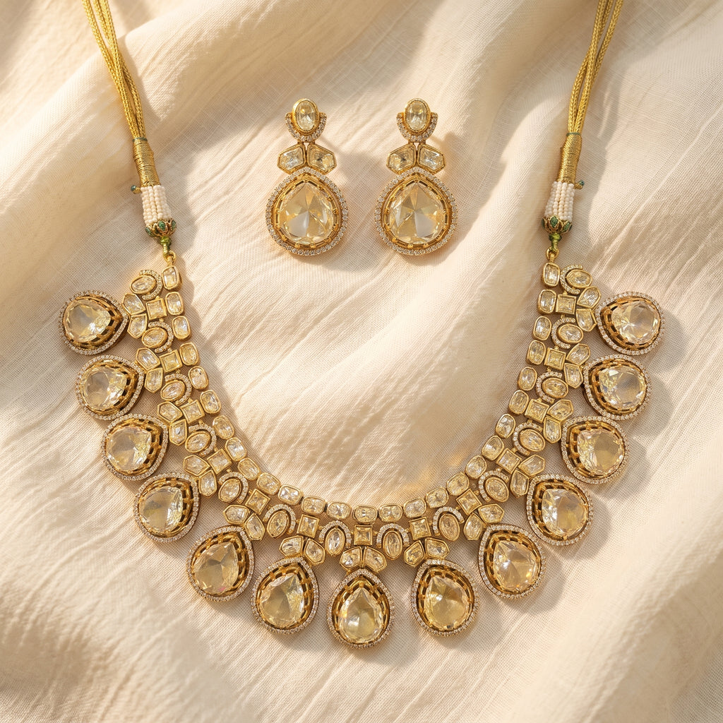 Riwaayat Kundan Polki Statement Necklace Set