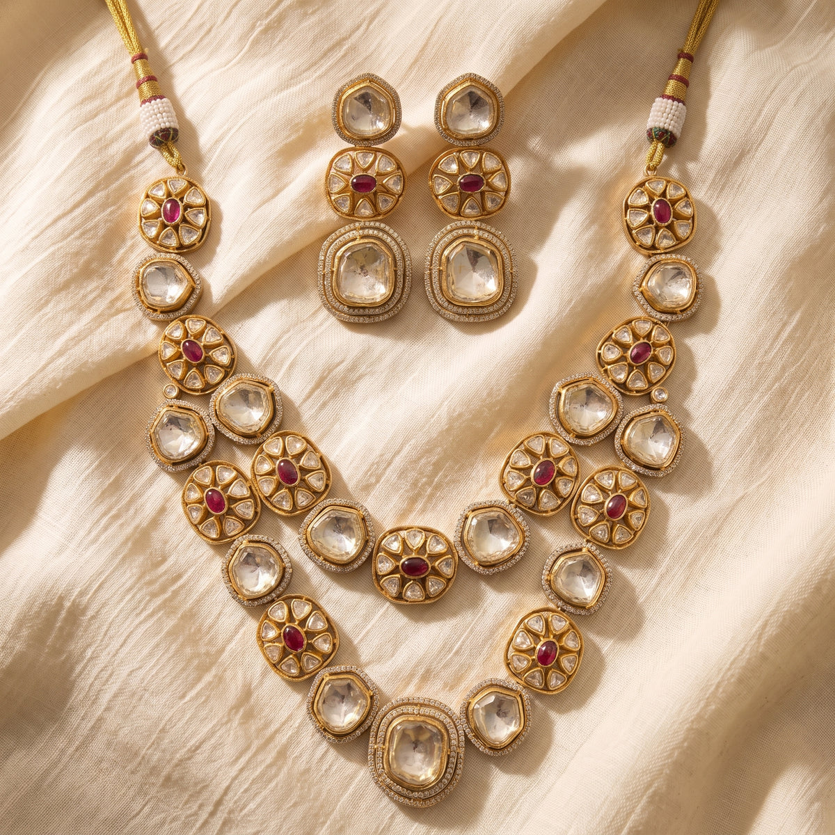 Padmika Ruby Kundan Heritage Necklace Set