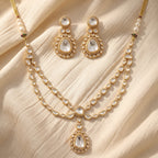 Aabha Kundan Teardrop Necklace Set
