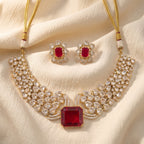 Rubina Ruby Diamond Statement Necklace Set