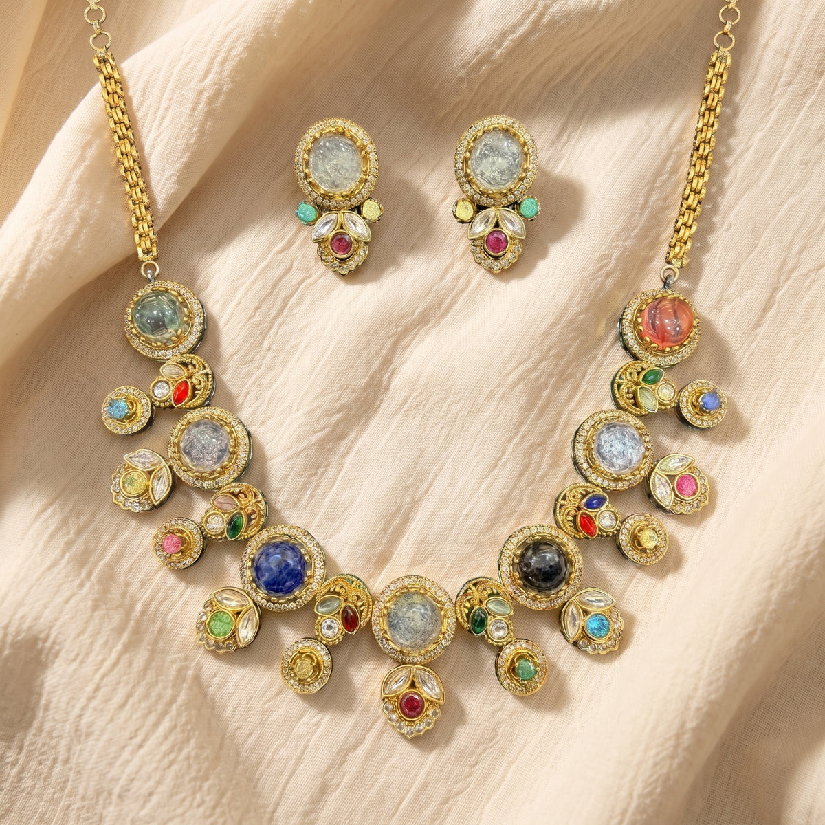 Navrangi Heritage Polki Necklace Set