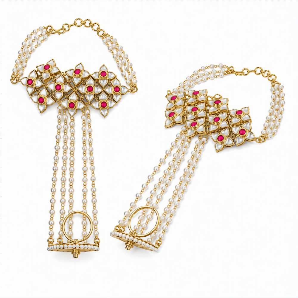 Gulnaar Kundan Pearl Hathphool