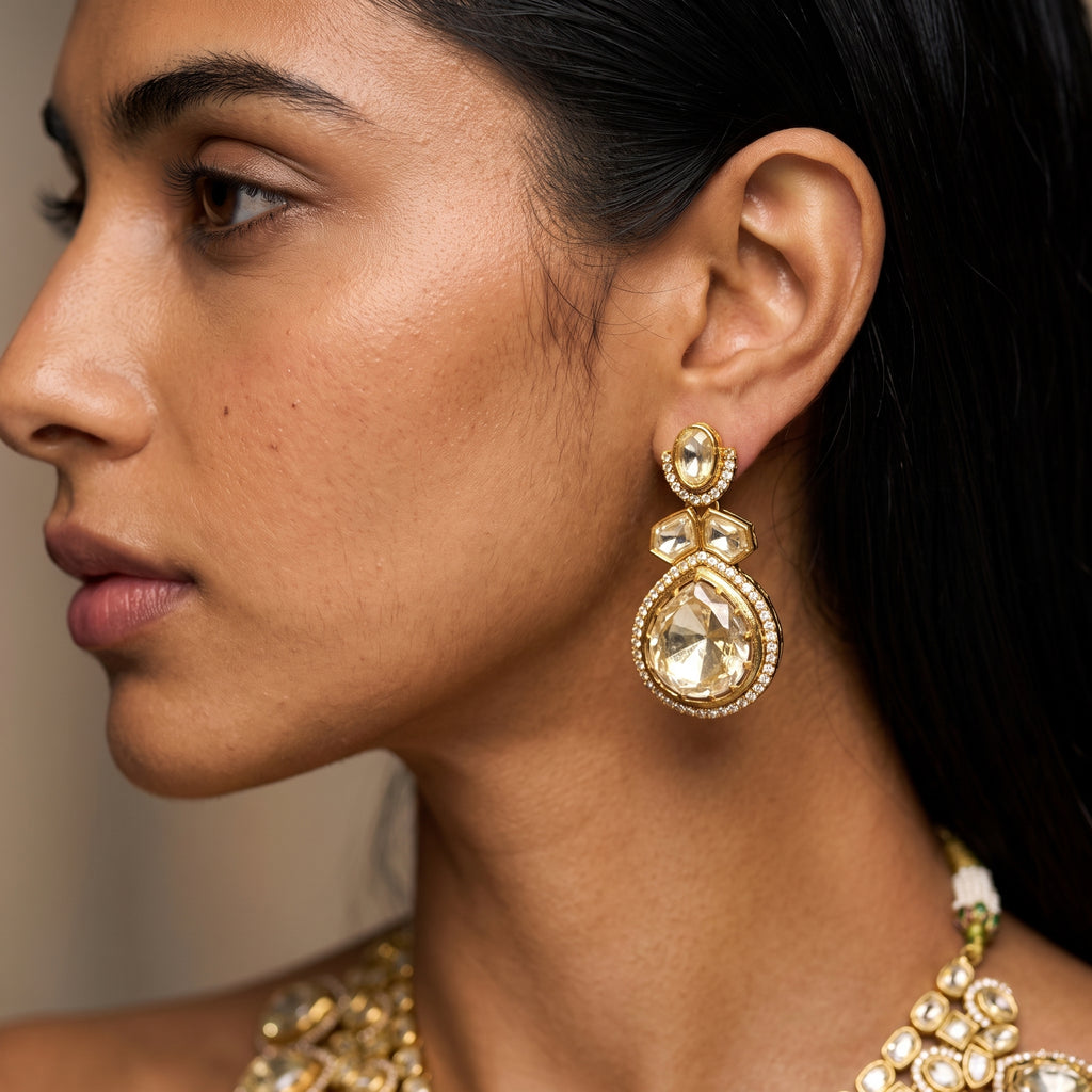 Riwaayat Kundan Polki Statement Necklace Set