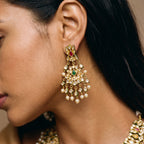 Aabha Navratna Kundan Pearl Choker Set