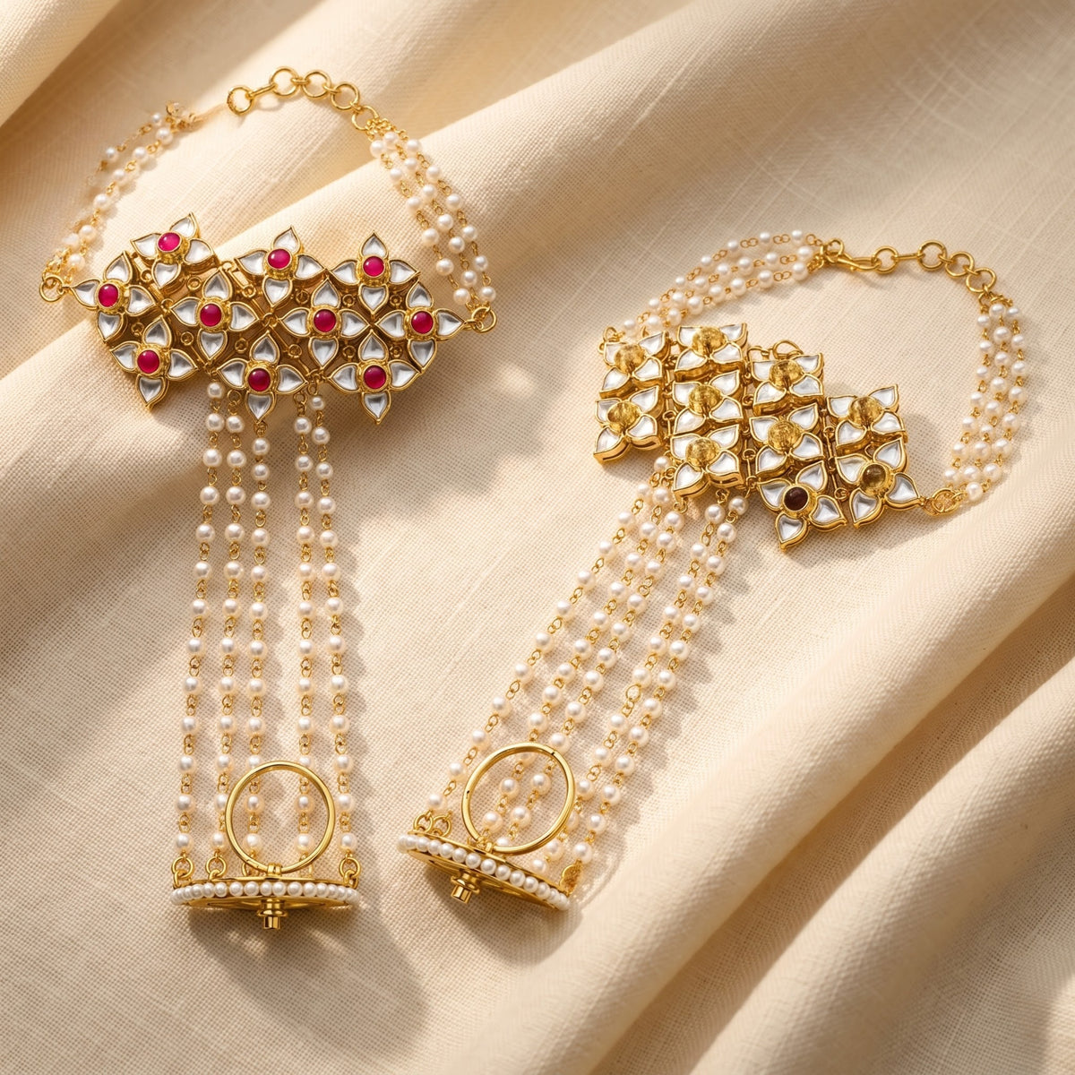 Gulnaar Kundan Pearl Hathphool
